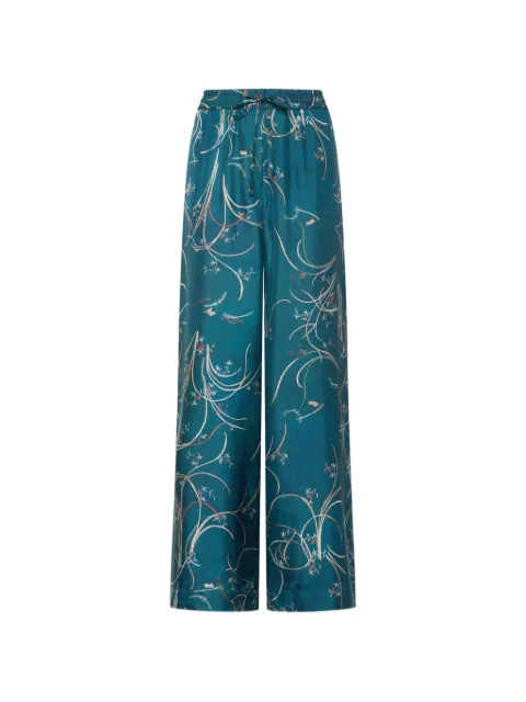 Pierre-Louis Mascia Aloe patterned trousers Blue ALOESPT11094SE149907101