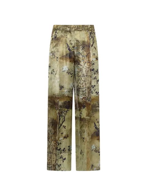 Pierre-Louis Mascia botanical-print wide-leg trousers Green JP6822SPT12956