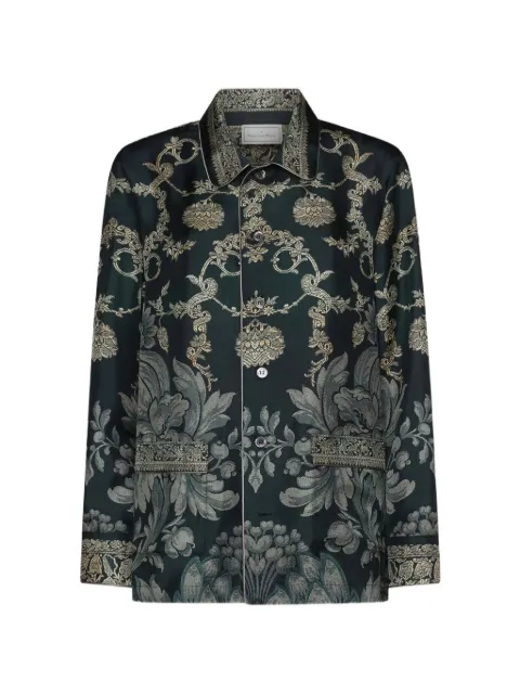 Pierre-Louis Mascia Aloe baroque-pattern silk shirt Green ALOESCML12149SE519417101