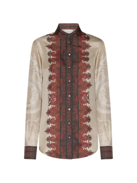 Pierre-Louis Mascia paisley-print silk shirt Neutrals ALOESCML11721SE519342101
