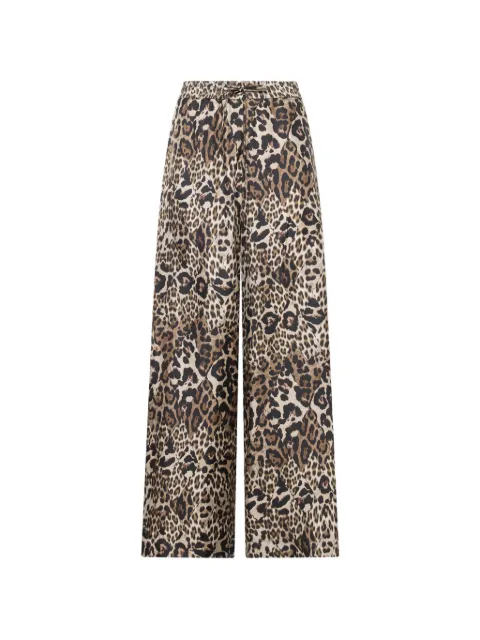 Pierre-Louis Mascia Aloe leopard-print silk palazzo pants Brown ALOESPT11094SE149896101