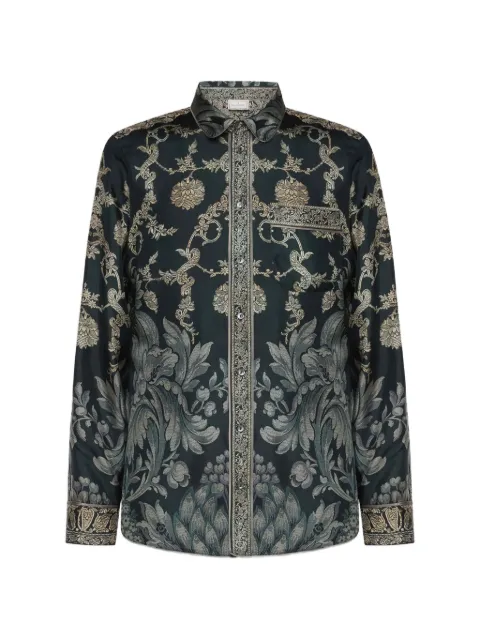 Pierre-Louis Mascia floral-print silk shirt Black ALOESCML10642SE519316101