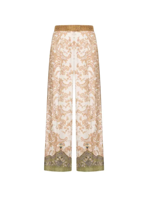 Pierre-Louis Mascia CIALDA baroque-print palazzo pants Neutrals CIALDASPT12937SE519480101