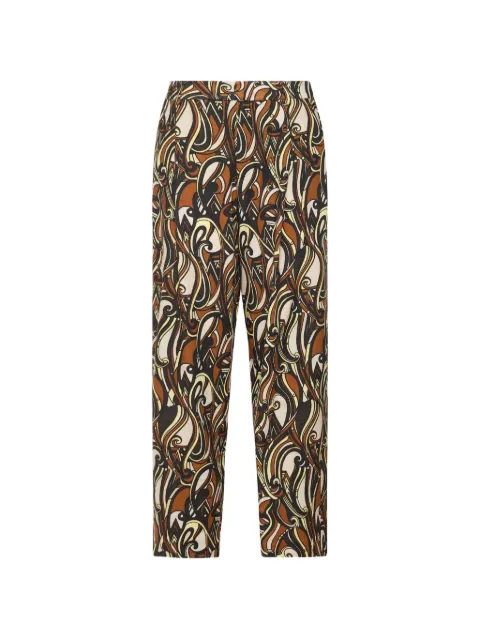 Pierre-Louis Mascia Beatex swirling-pattern wool trousers Brown BEATEXSPT12614WO149898101