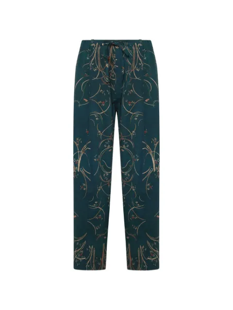Pierre-Louis Mascia DYLAN botanical-pattern wide-leg trousers Blue DYLANSPT12954WO149908101