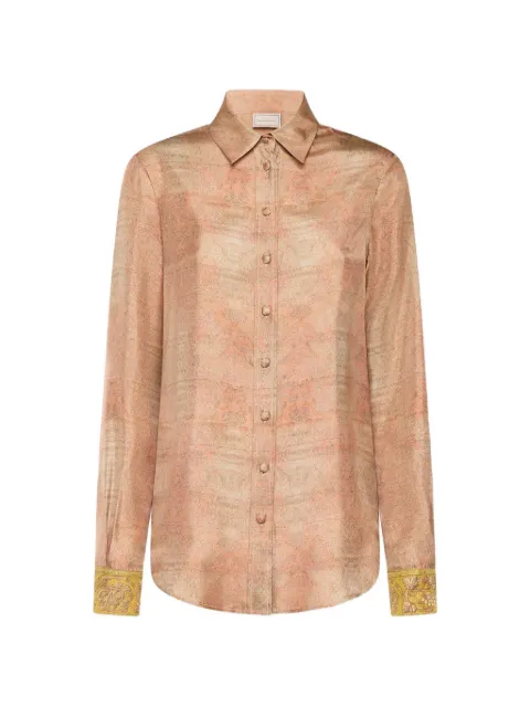 Pierre-Louis Mascia Aloe paisley-print silk shirt Pink ALOESCML11190SE519338101