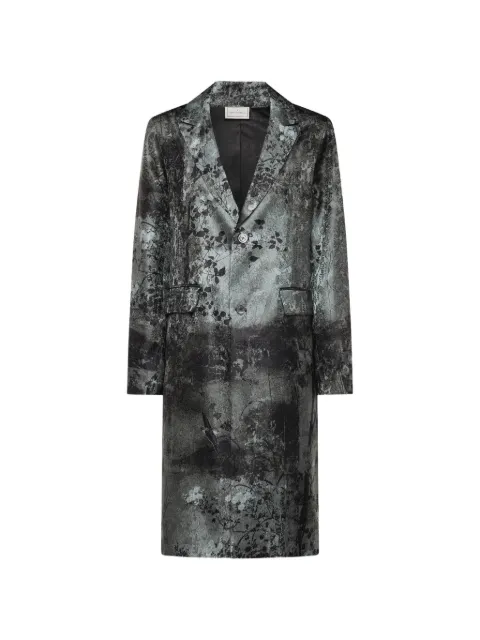 Pierre-Louis Mascia JP682DOX floral-motif notched-lapel coat Grey JP682DOXCPT12107VI519564103