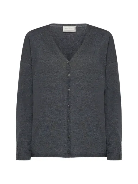 Pierre-Louis Mascia Tricot landscape-print V-neck cardigan Grey TRICOTCARPTM006WO150172101