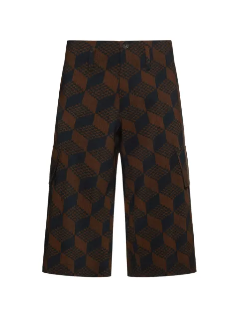 Pierre-Louis Mascia Dylan geometric-pattern cargo shorts Brown DYLANSPN12903WO150204101