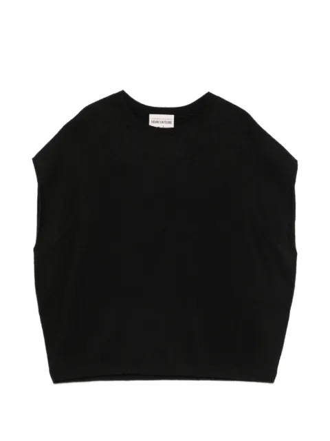 Semicouture crew-neck knitted vest Black Y6WB02