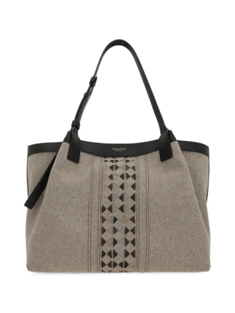 Serapian small Secret Mosaicotote bag Neutrals SRMWOWLL684532
