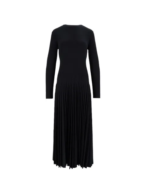 Fabiana Filippi pleated long-sleeve midi dress Black ABD216F132D510