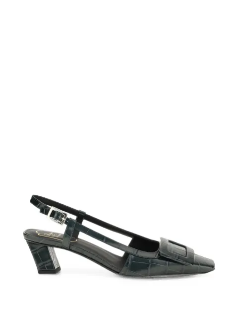 Roger Vivier Belle Vivier croc-effect slingback pumps Green RVW00635340VRC