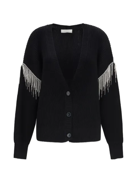 Sportmax oversized embellished ribbed-knit cardigan Black 2346026106006