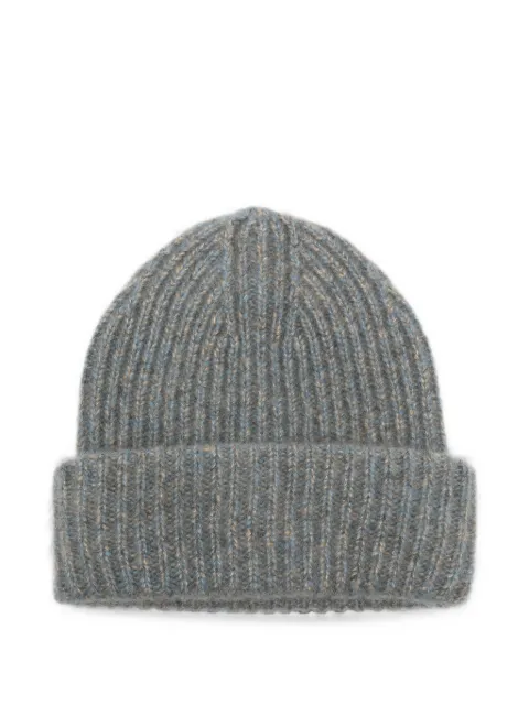 Soft Goat Marled ribbed-knit beanie hat Grey 24817