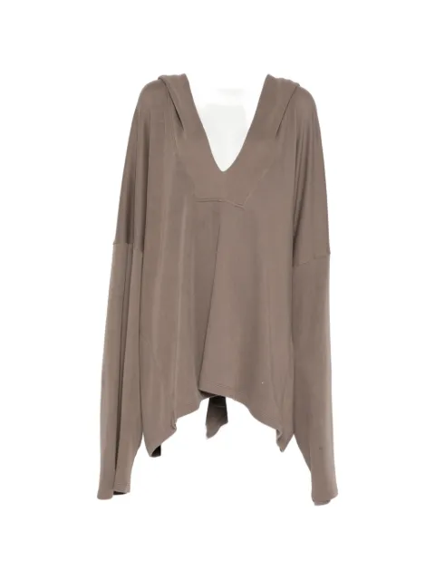 Rick Owens long-sleeve kaftan hoodie Brown RP02F5215