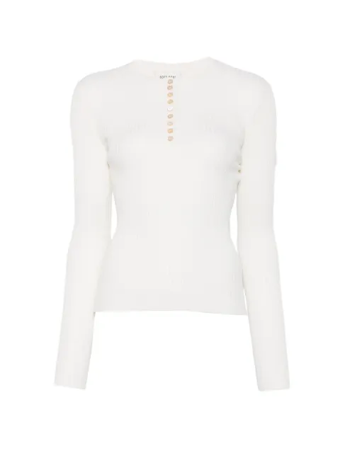 Soft Goat ribbed-knit Henley top White 2471112035