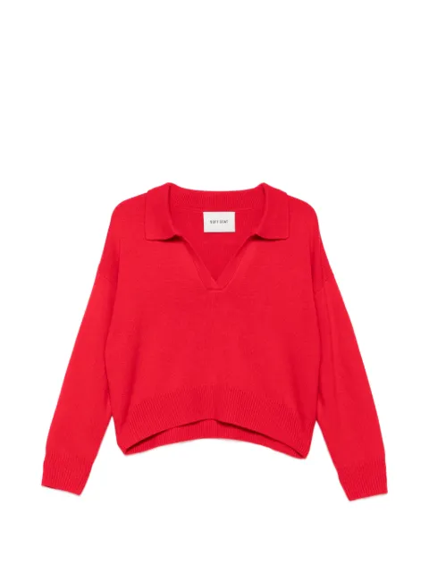 Soft Goat polo-collar knitted sweater Red 2481512026