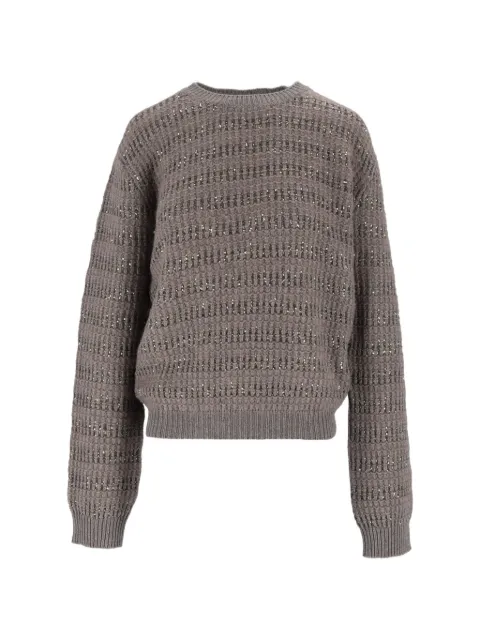 Fabiana Filippi sequin-embellished striped sweater Grey MAD226F452M420