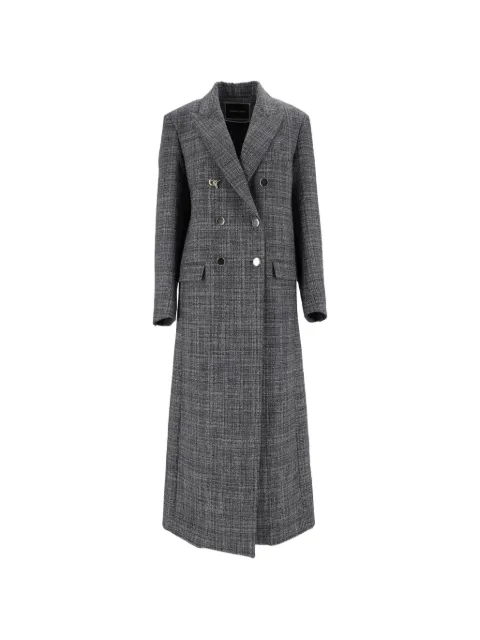 Fabiana Filippi double-breasted mouliné-effect coat Blue CTD216F201D983