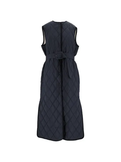 Fabiana Filippi quilted belted gilet Blue CTD216F216M324