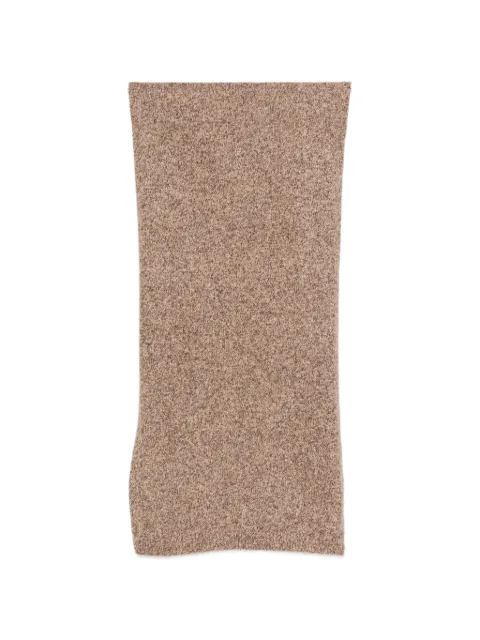 Soft Goat marled knitted scarf Brown 2481612077