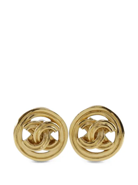 CHANEL Pre-Owned 1996 CC Gold Plated Round Clip On Earrings costume earrings Gold 45LGQGEWU9Z5H6ZT