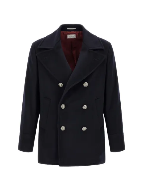 Brunello Cucinelli double-breasted peacoat Blue MV4677026KCJC20