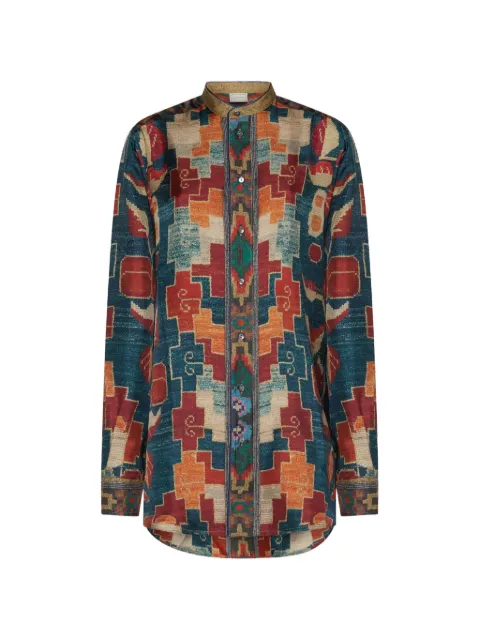 Pierre-Louis Mascia Aloe silk shirt Blue ALOESCML12950SE