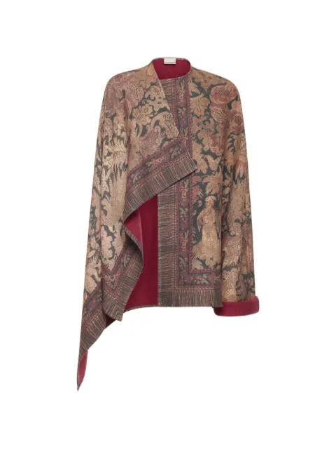 Pierre-Louis Mascia Pancake floral-print wool cape Brown PANCAKESWMA10636WO519569101