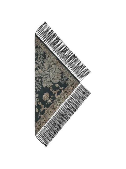 Pierre-Louis Mascia Pancake floral-print fringed scarf Black PANCAKES135X135GFBWO519829101