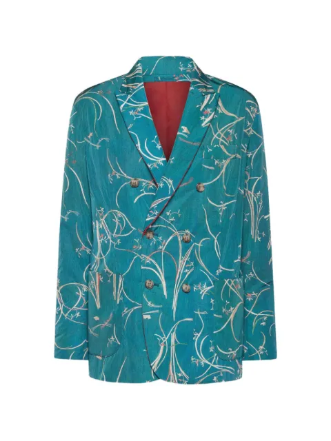 Pierre-Louis Mascia Integra floral-print double-breasted blazer Blue INTEGRAGC12934PA149911101