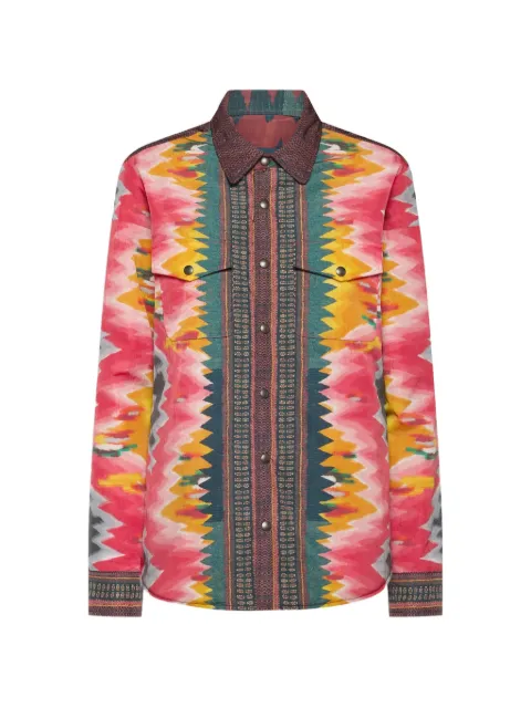 Pierre-Louis Mascia Integmosfre zigzag-pattern long-sleeve shirt Red INTEGMOSFRECML10973PA519614101