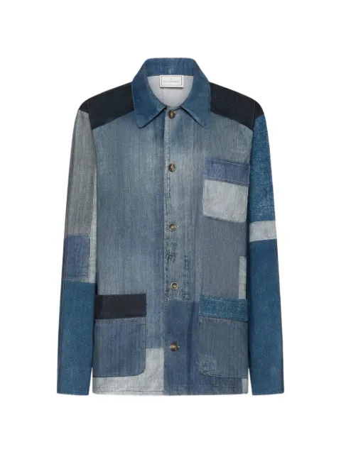 Pierre-Louis Mascia Amadobis patchwork denim overshirt Blue AMADOBISSGC12952CO519789101