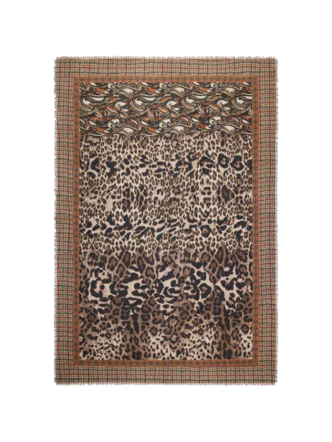 Pierre-Louis Mascia Euclidex leopard-print paisley-pattern scarf Brown EUCLIDEXS135X195SWS518733101