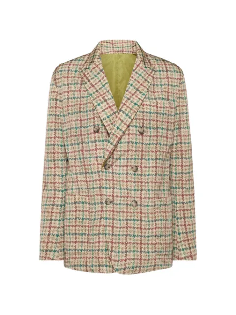 Pierre-Louis Mascia Integra double-breasted plaid jacket Neutrals INTEGRAGC12934PA149897101