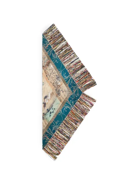 Pierre-Louis Mascia Aloeuw fringed scarf Blue ALOEUWSW135X135GTFTSE519076