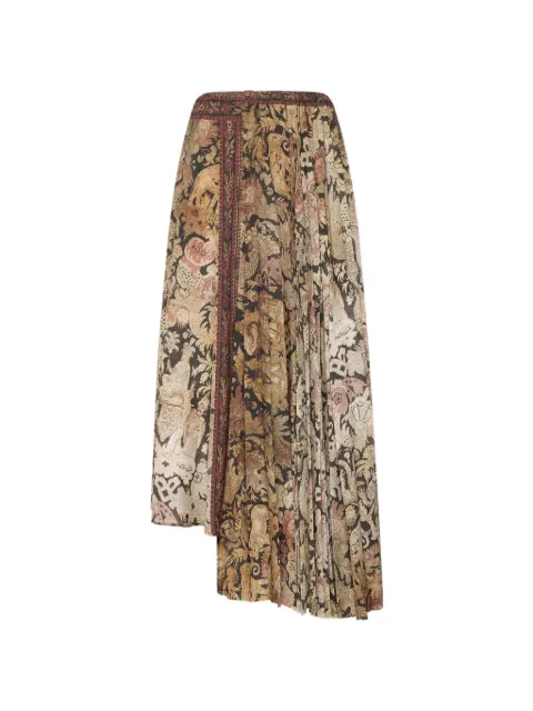 Pierre-Louis Mascia Ceto tapestry-print asymmetric midi skirt Neutrals CETOSGO12939PL519607101
