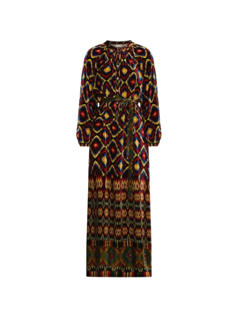 Pierre-Louis Mascia Kanada geometric-print maxi dress Black KANADAAB12238VI519505101