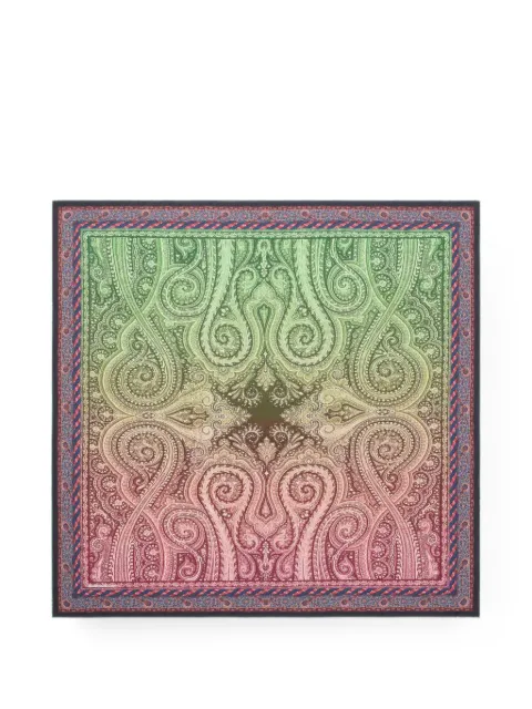 Pierre-Louis Mascia Cialda paisley-print silk scarf Green CIALDATW090X090MSE518947101