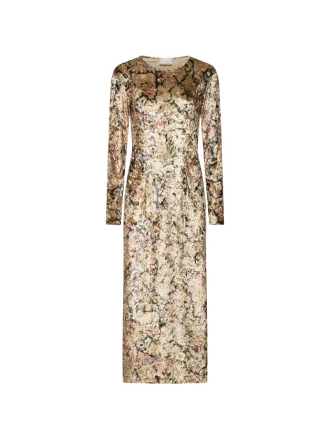 Pierre-Louis Mascia Ranat floral-print midi dress Neutrals RANATSAB12241PL