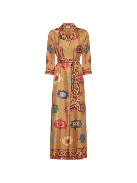 Pierre-Louis Mascia Aloe geometric-print maxi dress Neutrals ALOESAB11899SE519648101
