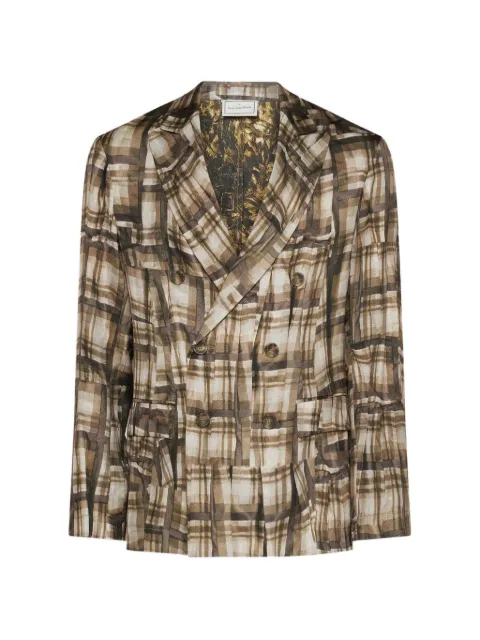 Pierre-Louis Mascia Fancy double-breasted blazer Brown FANCY2SGC12167SE519571101