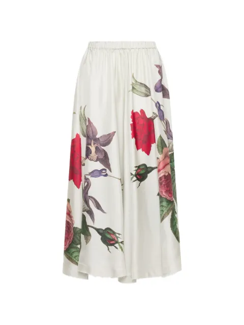 Pierre-Louis Mascia Aloe botanical-print silk maxi skirt Neutrals ALOESGO12799SE519257101