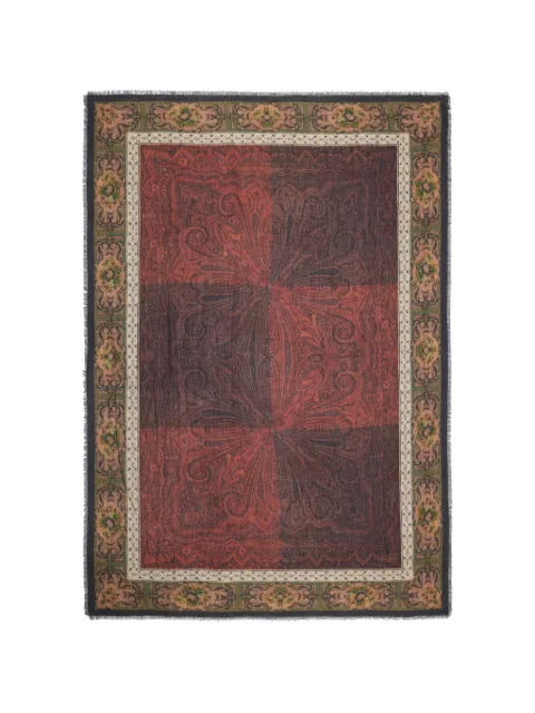 Pierre-Louis Mascia Euclidex paisley-motif floral-border scarf Red EUCLIDEXS135X195SWS518881101