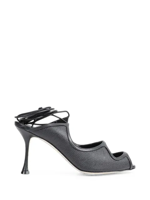 Manolo Blahnik Prosta lace-up cut-out heeled sandals Black 2262122