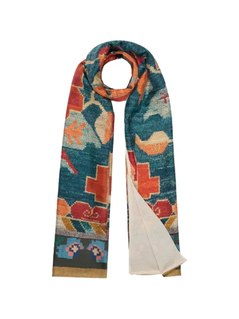 Pierre-Louis Mascia Aloewon floral-print silk-blend scarf Blue ALOEWON065X190DSE518913101