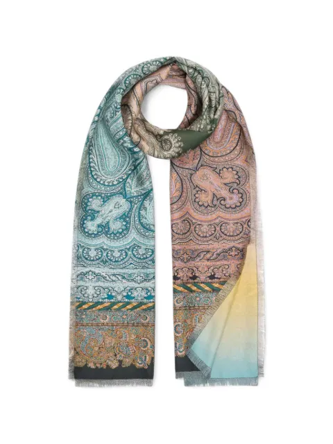 Pierre-Louis Mascia Fancy paisley-print fringed scarf Blue FANCY2S065X190SSE519057101