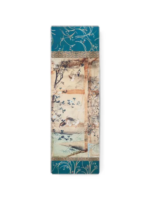 Pierre-Louis Mascia Fancy botanical-print frayed scarf Blue FANCY2S065X190SSE519056101