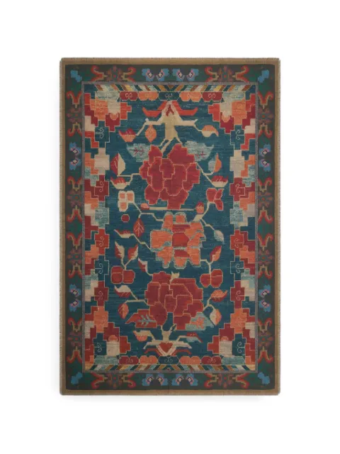 Pierre-Louis Mascia Pancake geometric floral-print scarf Blue PANCAKES130X190SWO518616101